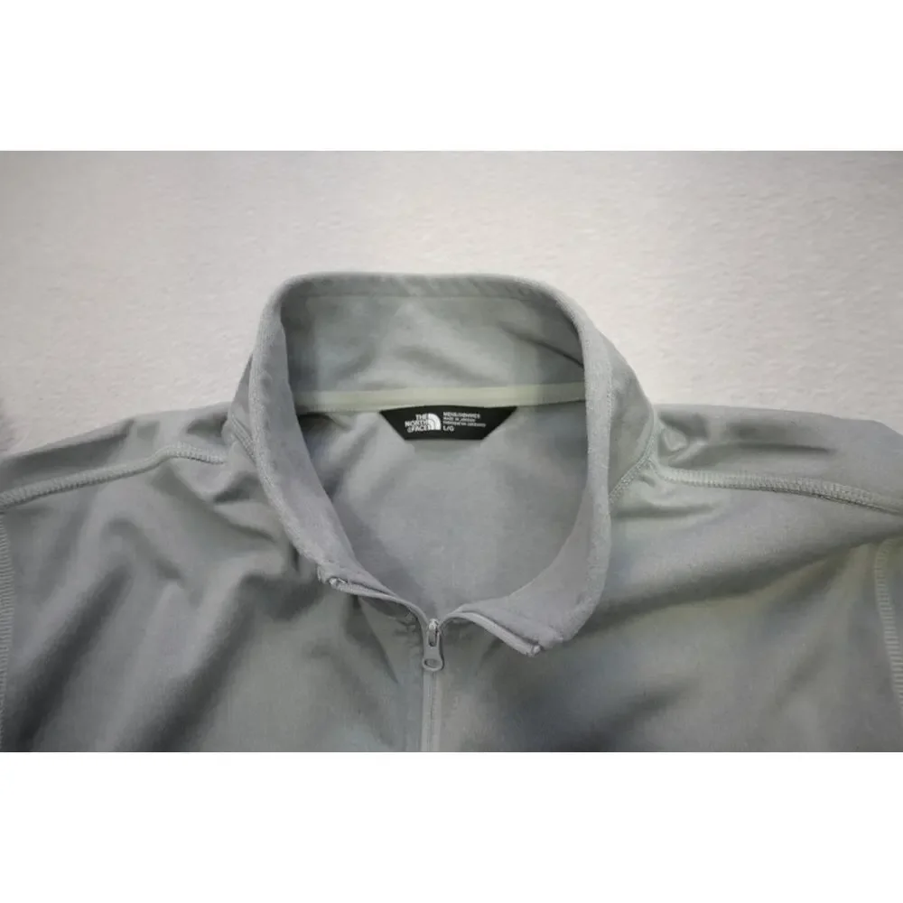 North Face Fleece 1/4 Zip Athetic Jacket‎ Long Sleeve Gray Mens Size Large